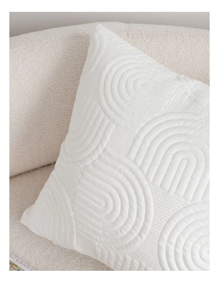 SOGA 2 Pack White Textured Geometric Throw Pillow 50cm image 7