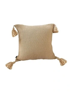 SOGA 50CM Light Brown Pillow with Tassel Accents, Rizzy Transitional Cover Throw Pillow