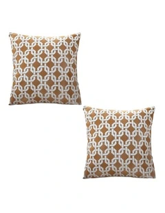 SOGA 2X 50cm Brown Checkered Chain Jacquard Square Pillow Decorative Cushion for Home Decor