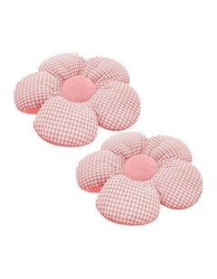 SOGA 2 Pack 45cm Pink Flower Floor Cushions