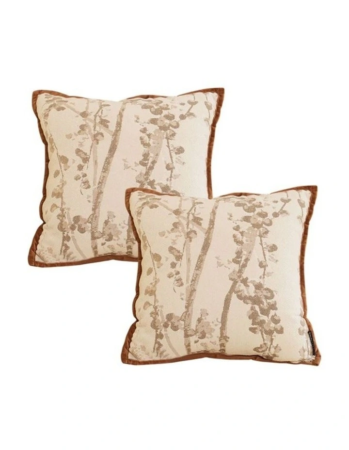 SOGA 2X 45cm Retro Bird Floral Cotton Linen Cushion Cover Throw Pillow image 1