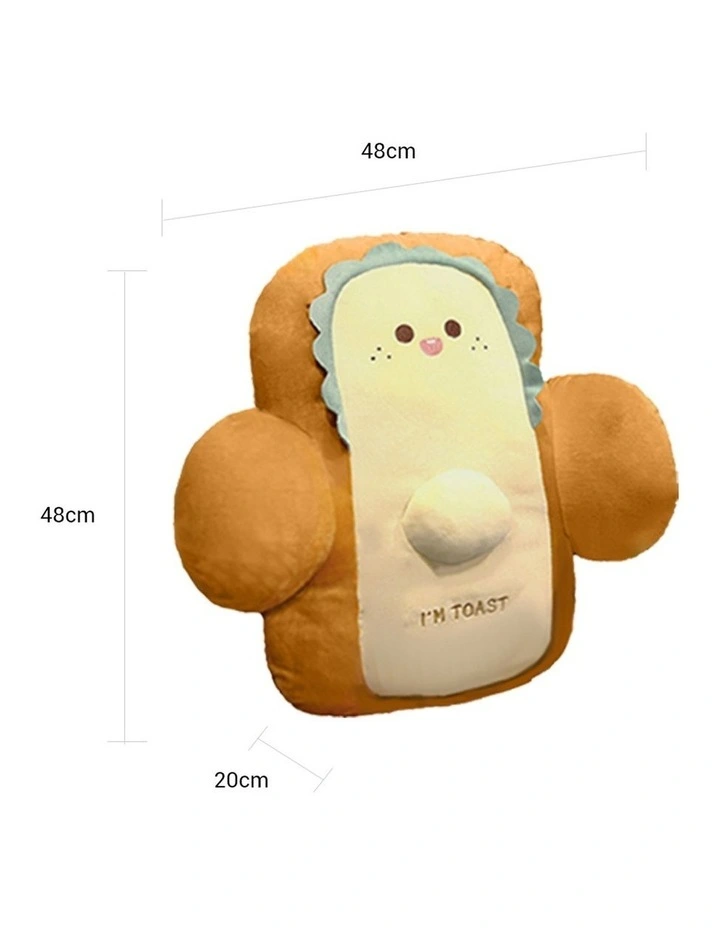 SOGA 2X 48cm Toast Bread Face Plush Cushion Car Seat Back Support Pillow image 7