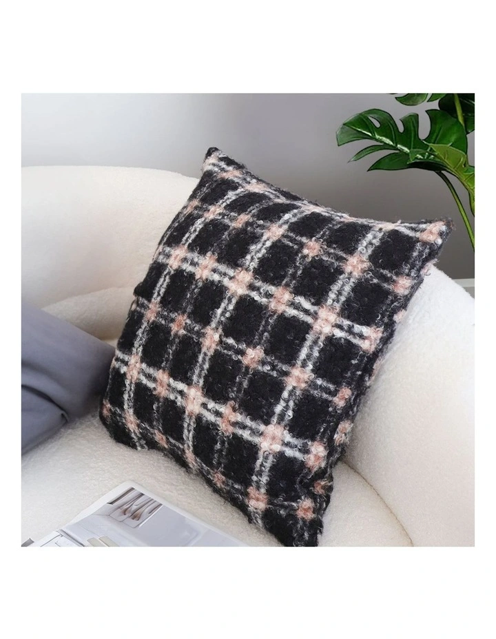 SOGA 2X 50cm Modern Plaid Pattern Blush Pink Gray Decorative Throw Pillow image 3
