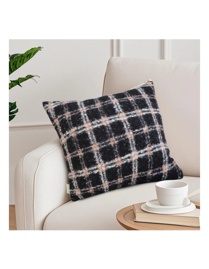SOGA 2X 50cm Modern Plaid Pattern Blush Pink Gray Decorative Throw Pillow image 4