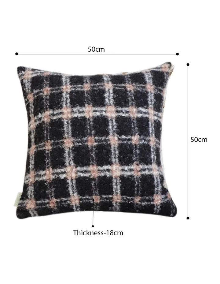 SOGA 2X 50cm Modern Plaid Pattern Blush Pink Gray Decorative Throw Pillow image 5