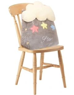 SOGA Grey Star Cloud Cushion Plush Lumbar Support Pillow Decor