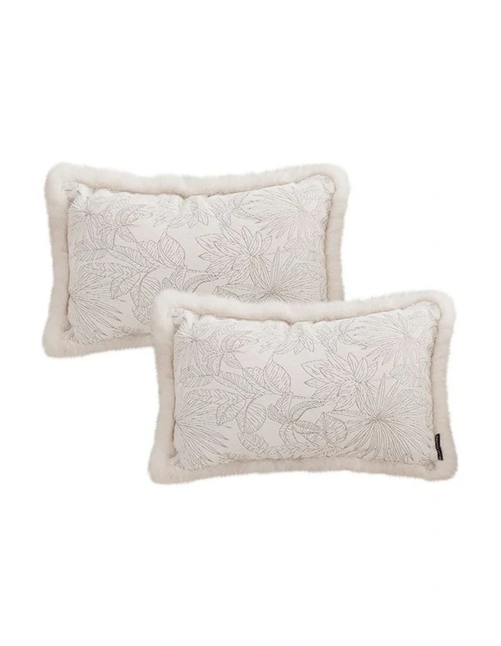 SOGA 2X 30cm French Jacquard Lumbar Throw Pillow Raw Edge Cushion image 1
