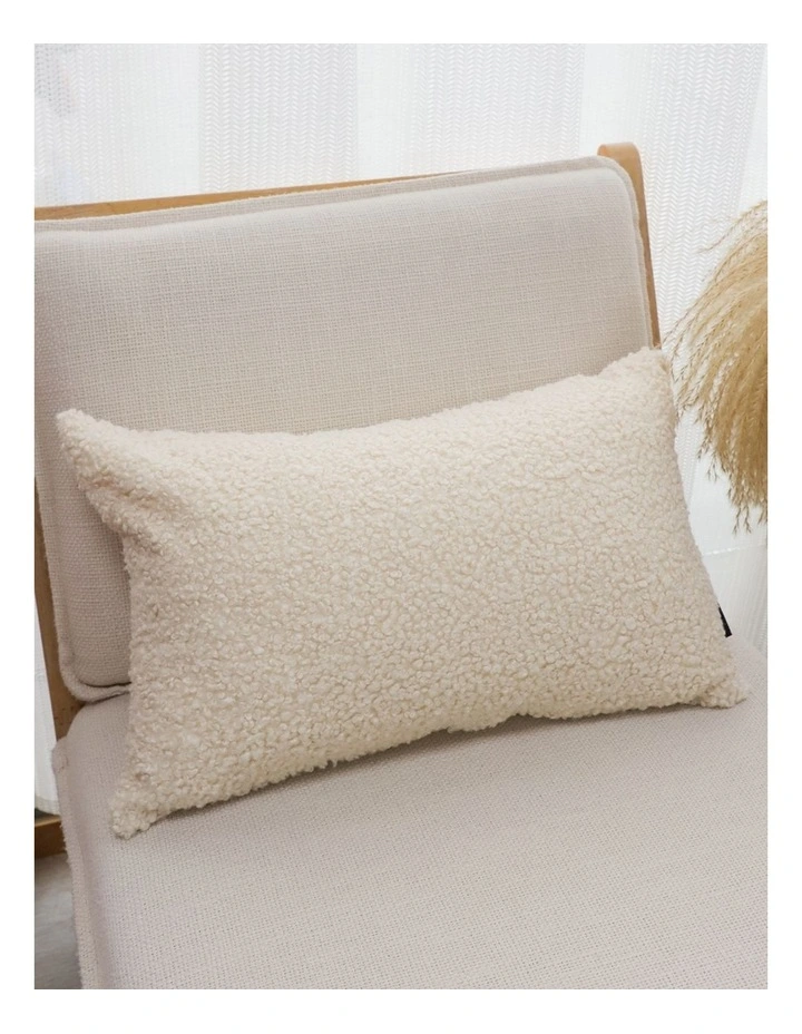 SOGA 2 Pack Cream Boucle Fluffy Throw Pillow 30cm image 2