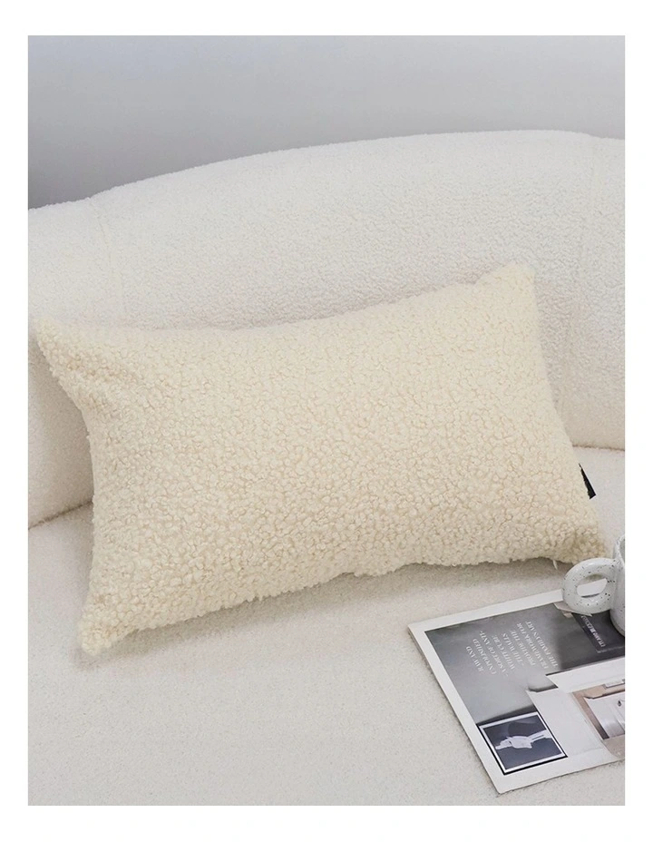SOGA 2 Pack Cream Boucle Fluffy Throw Pillow 30cm image 3