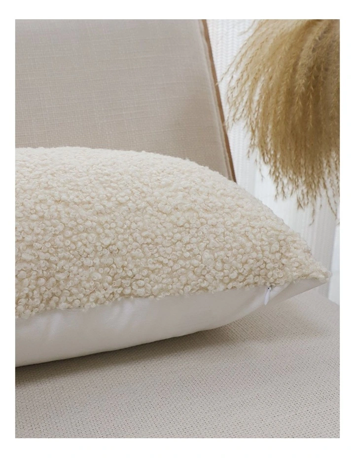 SOGA 2 Pack Cream Boucle Fluffy Throw Pillow 30cm image 6