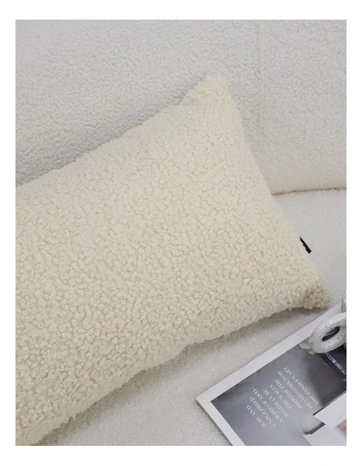 SOGA 2 Pack Cream Boucle Fluffy Throw Pillow 30cm image 7