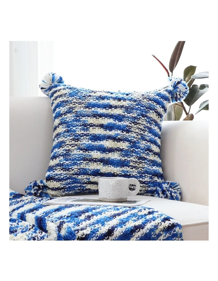 SOGA 2X 45cm Throw Pillow Deep Sea Blue Gradient Dyed Decorative Soft Square for Couch or Bed image 6
