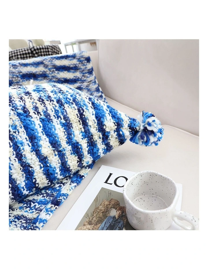 SOGA 2X 45cm Throw Pillow Deep Sea Blue Gradient Dyed Decorative Soft Square for Couch or Bed image 7