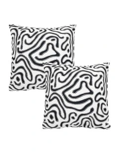 SOGA 2 Pack Pink Textured Geometric Throw Pillow 50cm