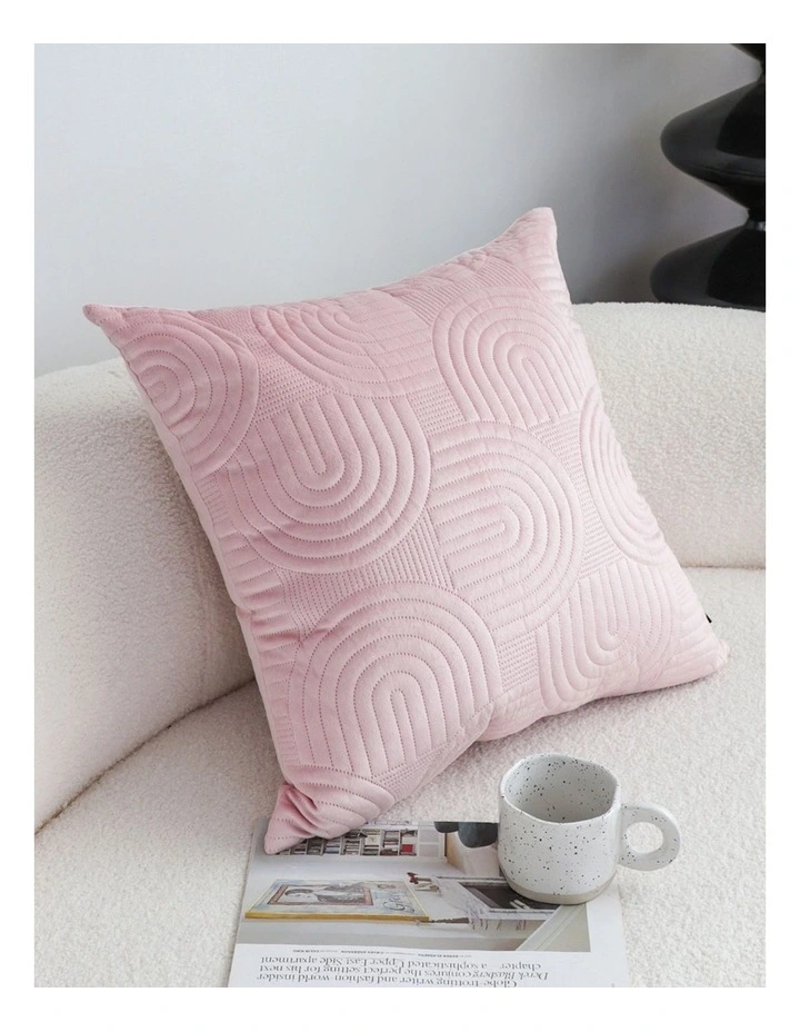 SOGA 2 Pack Pink Textured Geometric Throw Pillow 50cm image 2