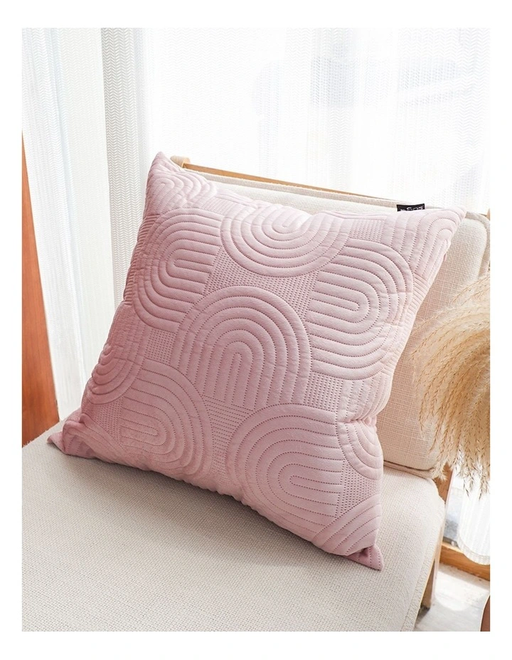SOGA 2 Pack Pink Textured Geometric Throw Pillow 50cm image 4