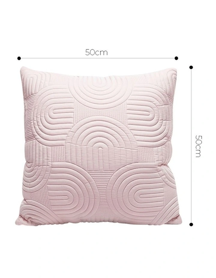 SOGA 2 Pack Pink Textured Geometric Throw Pillow 50cm image 5