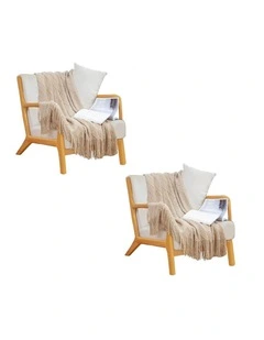 SOGA 2 Pack Mustard Boucle Lumbar Cushion Cover 30x50cm