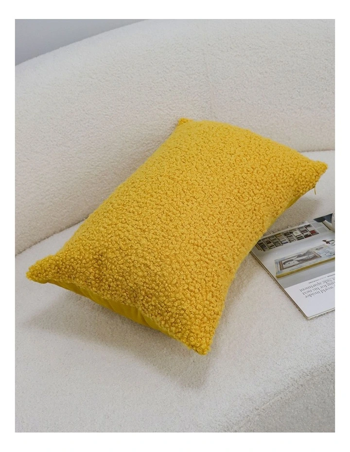 SOGA 2 Pack Mustard Boucle Lumbar Cushion Cover 30x50cm image 2