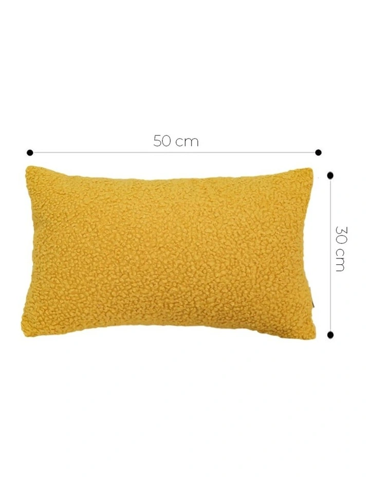 SOGA 2 Pack Mustard Boucle Lumbar Cushion Cover 30x50cm image 4
