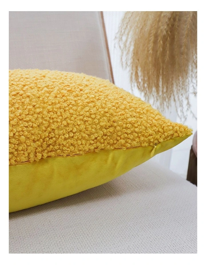 SOGA 2 Pack Mustard Boucle Lumbar Cushion Cover 30x50cm image 6