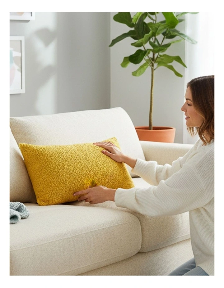 SOGA 2 Pack Mustard Boucle Lumbar Cushion Cover 30x50cm image 7