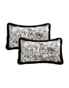 SOGA 2X 35cm Elegant Decorative Luxury Victorian Rose French Embroidery Throw Pillow