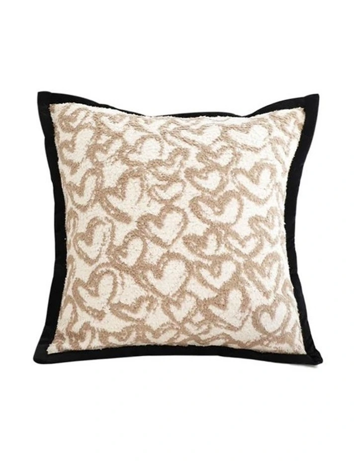 SOGA 2X 50cm Elegant Beige Scrollwork Pattern Black Trim Decorative Throw Pillow image 1