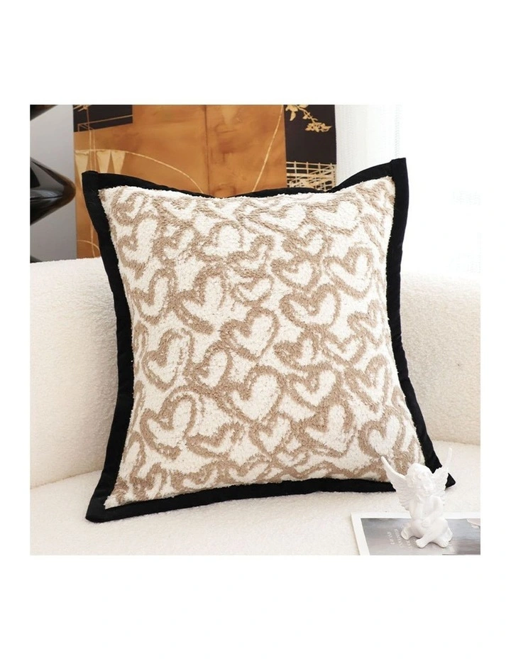 SOGA 2X 50cm Elegant Beige Scrollwork Pattern Black Trim Decorative Throw Pillow image 2