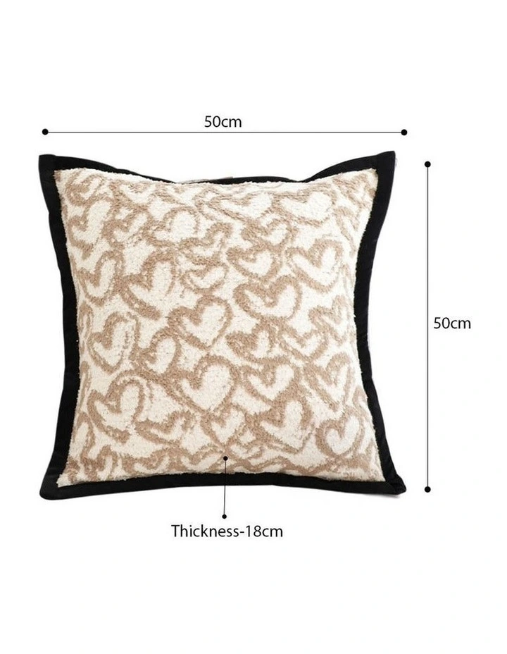SOGA 2X 50cm Elegant Beige Scrollwork Pattern Black Trim Decorative Throw Pillow image 5