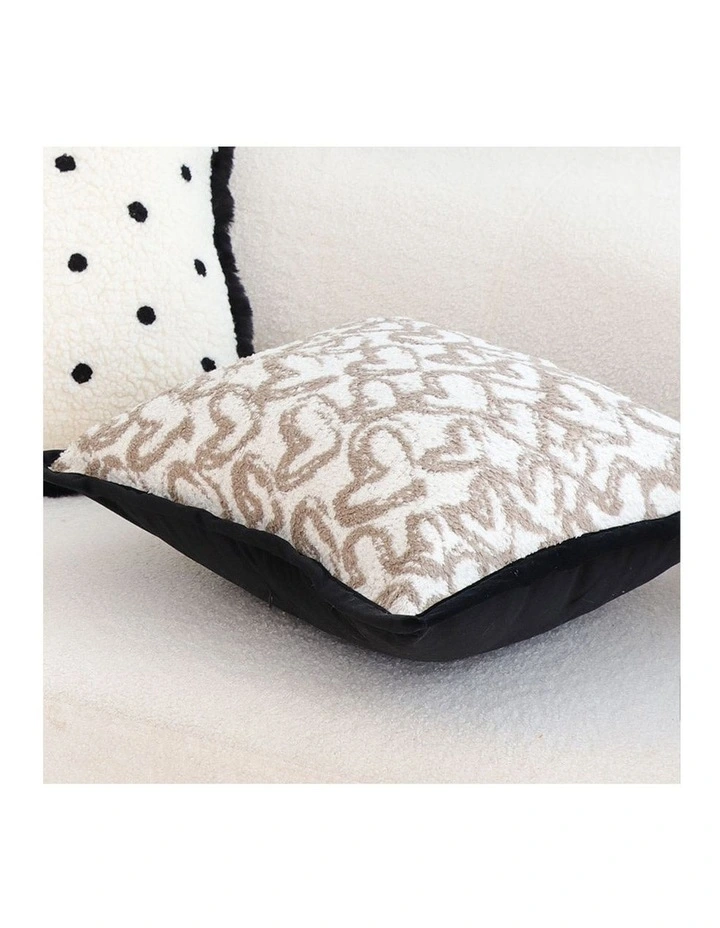 SOGA 2X 50cm Elegant Beige Scrollwork Pattern Black Trim Decorative Throw Pillow image 6