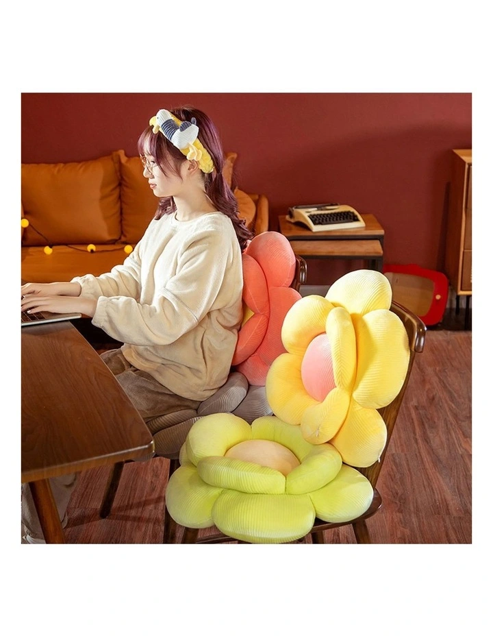 SOGA 2X Beige Flower Shape Plush Cushion Soft Decorative Pillow Home Decor image 6