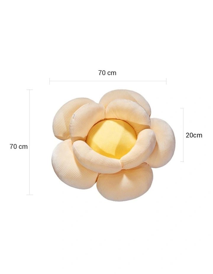 SOGA 2X Beige Flower Shape Plush Cushion Soft Decorative Pillow Home Decor image 7