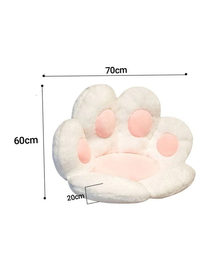 SOGA 2X 70cm White Paw Shape Plush Cushion Sofa Pillow Home Decor image 7