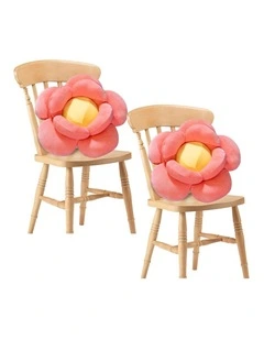 SOGA 2X Red Double Flower Shape Cushion