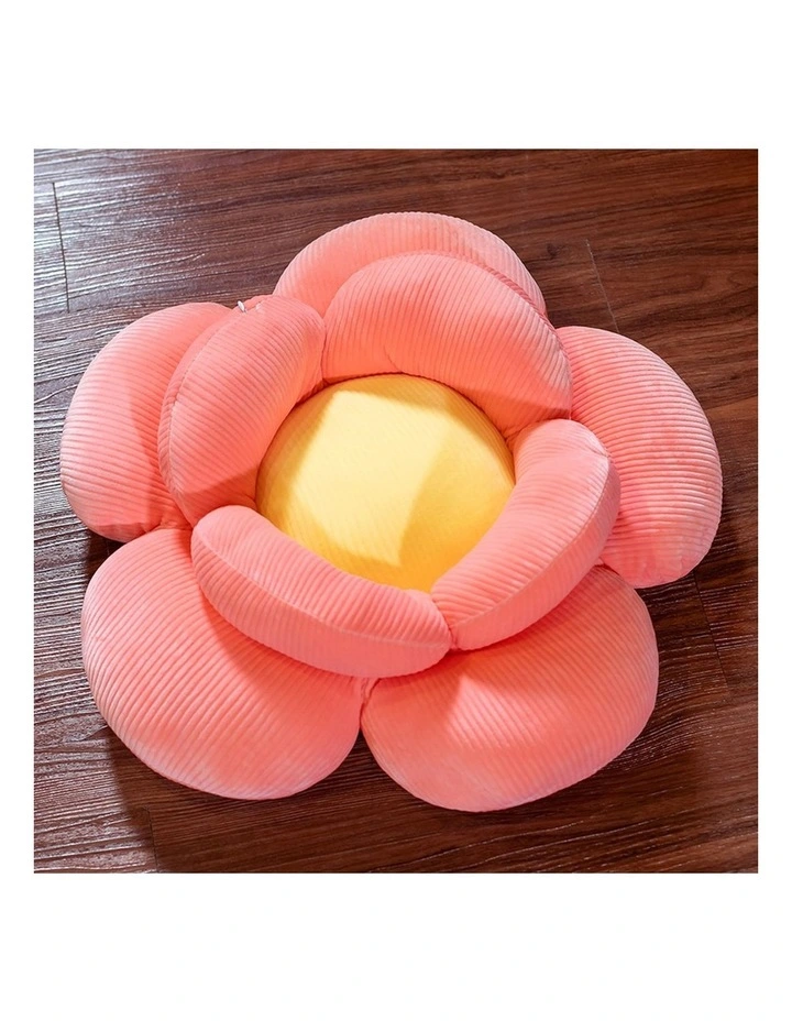 SOGA 2X Red Double Flower Shape Cushion image 2