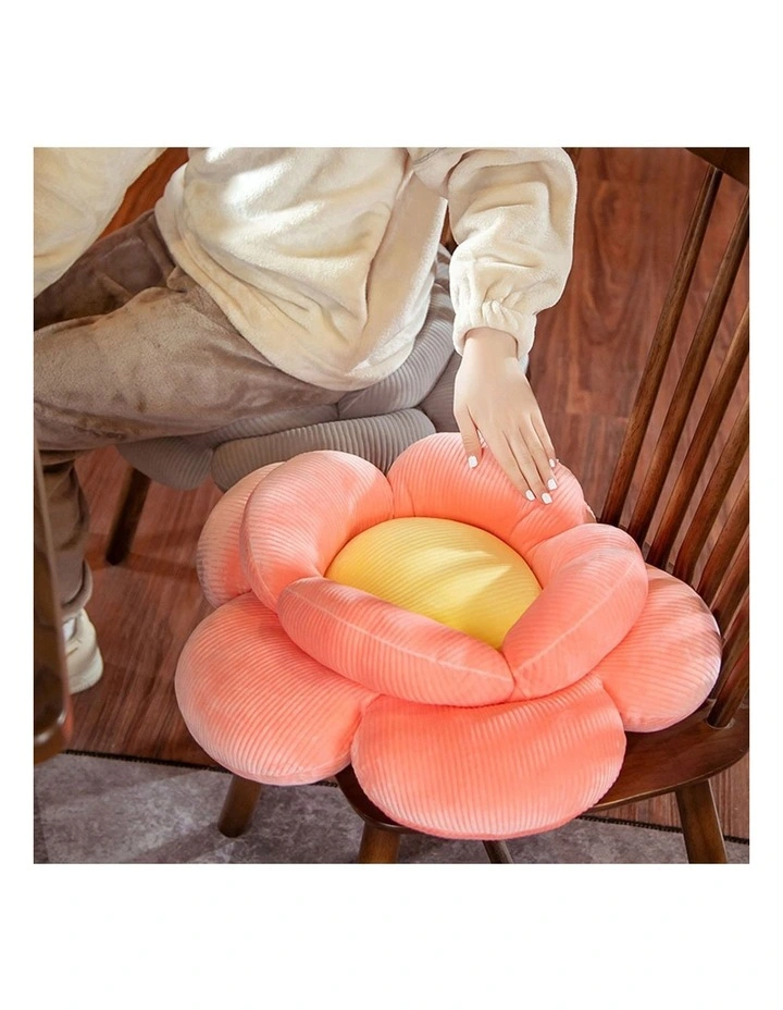 SOGA 2X Red Double Flower Shape Cushion image 3