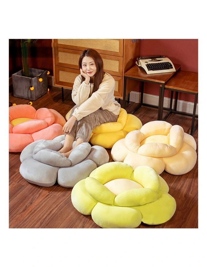 SOGA 2X Red Double Flower Shape Cushion image 5