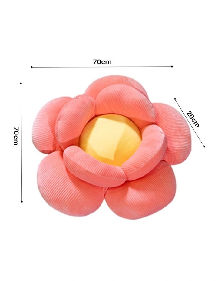 SOGA 2X Red Double Flower Shape Cushion image 6