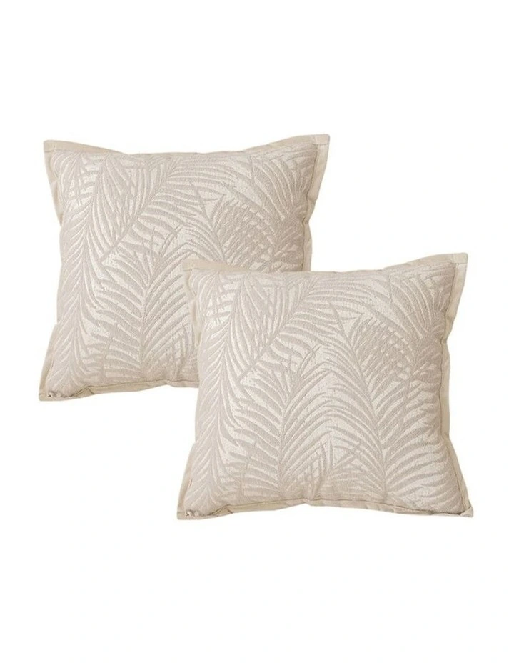 SOGA 2X 45cm Elegant Palm Leaf Texture & Jacquard Square Throw Pillow image 1