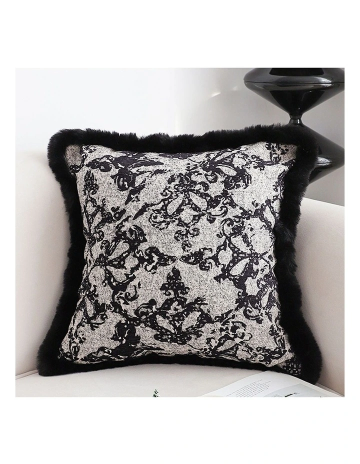 SOGA 2X 45cm Vintage Black Herringbone Pillowcase Set & Square Throw Pillow image 2