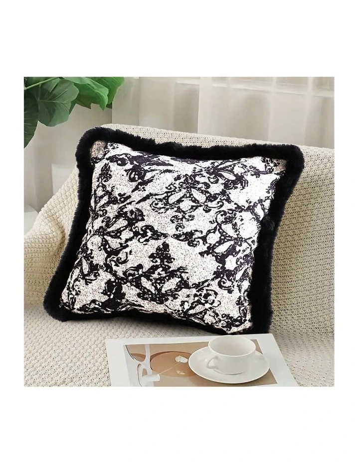 SOGA 2X 45cm Vintage Black Herringbone Pillowcase Set & Square Throw Pillow image 4