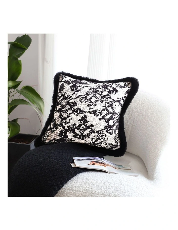 SOGA 2X 45cm Vintage Black Herringbone Pillowcase Set & Square Throw Pillow image 6