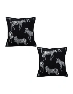 SOGA 2X 50cm Throw Pillow  Black Light Luxury Zebra Square Pillow for Home Decor