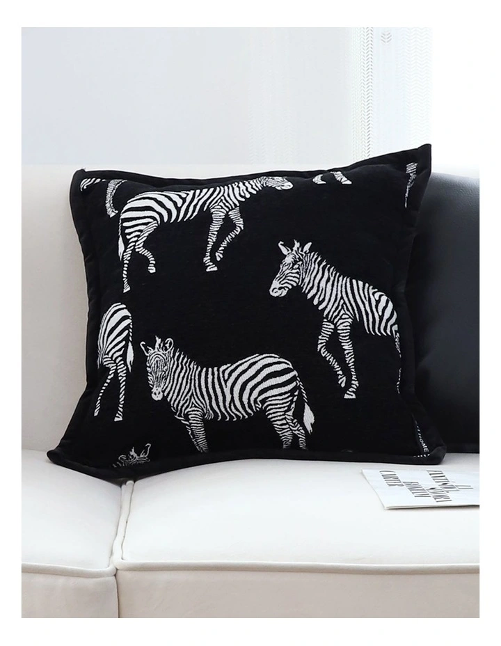 SOGA 2X 50cm Throw Pillow Black Light Luxury Zebra Square Pillow for Home Decor image 6