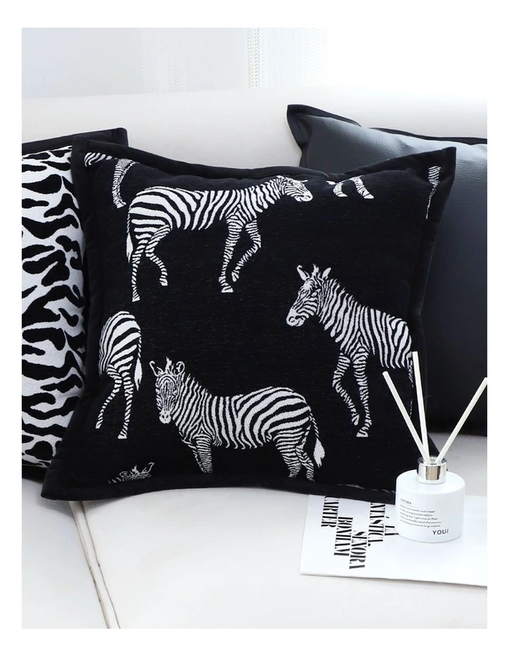 SOGA 2X 50cm Throw Pillow Black Light Luxury Zebra Square Pillow for Home Decor image 7
