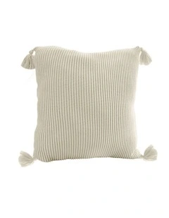 SOGA 45cm Khaki Wabi-Sabi Thickened Cotton Tassel Square  Throw Pillow
