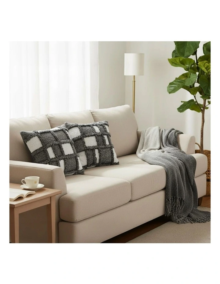 SOGA Home & Living Bundle 2 Gray Bohemian Fringe Pillow & Star Grey Tassel image 2