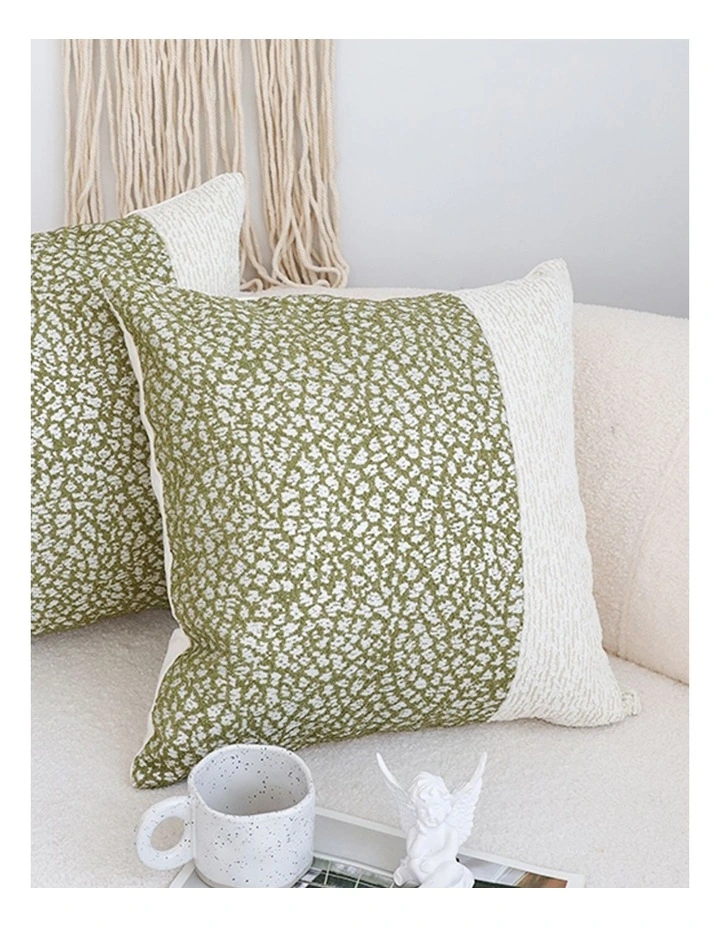 SOGA 2 Pack Green Beige French Style Tufted Seat Cushion 50x50x18cm image 4