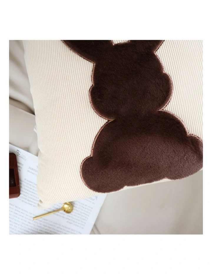 SOGA 2X 45cm Light Tan Throw Pillow Coffee Bunny Square Cushion Decor image 4